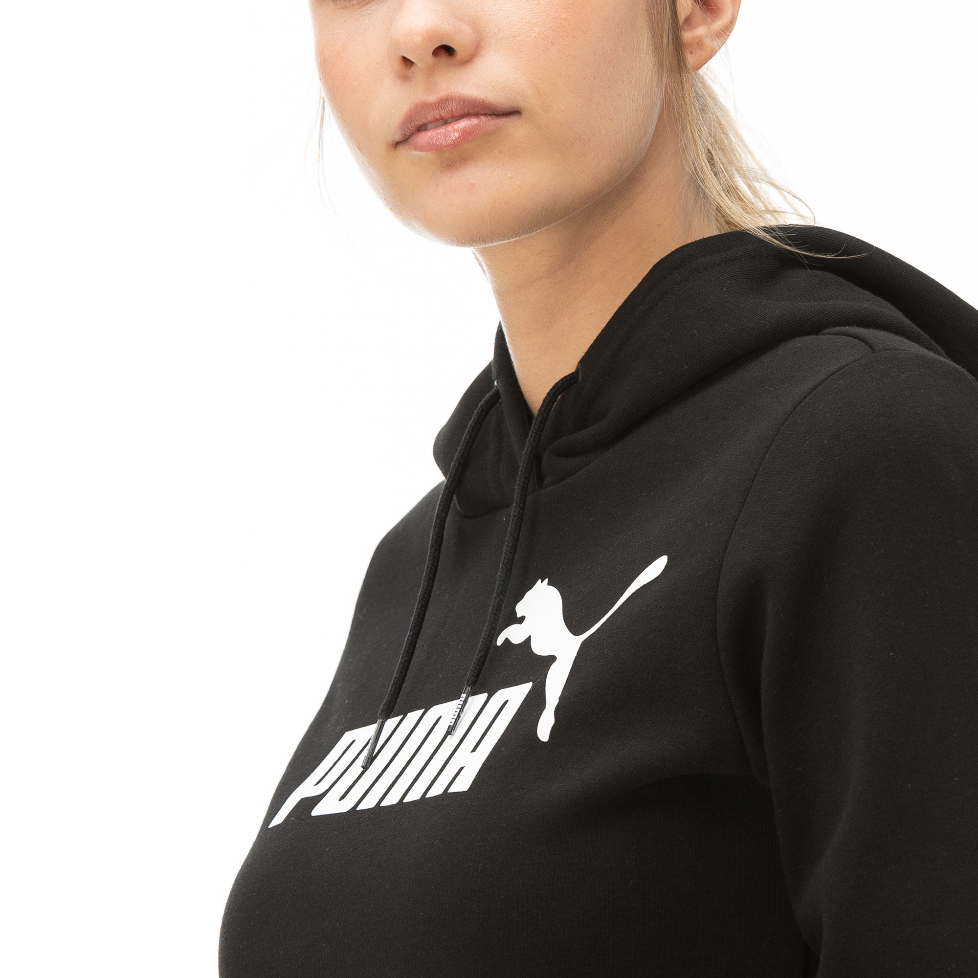 Puma ESS Logo Hoody Fl Kadın Siyah Sweatshirt