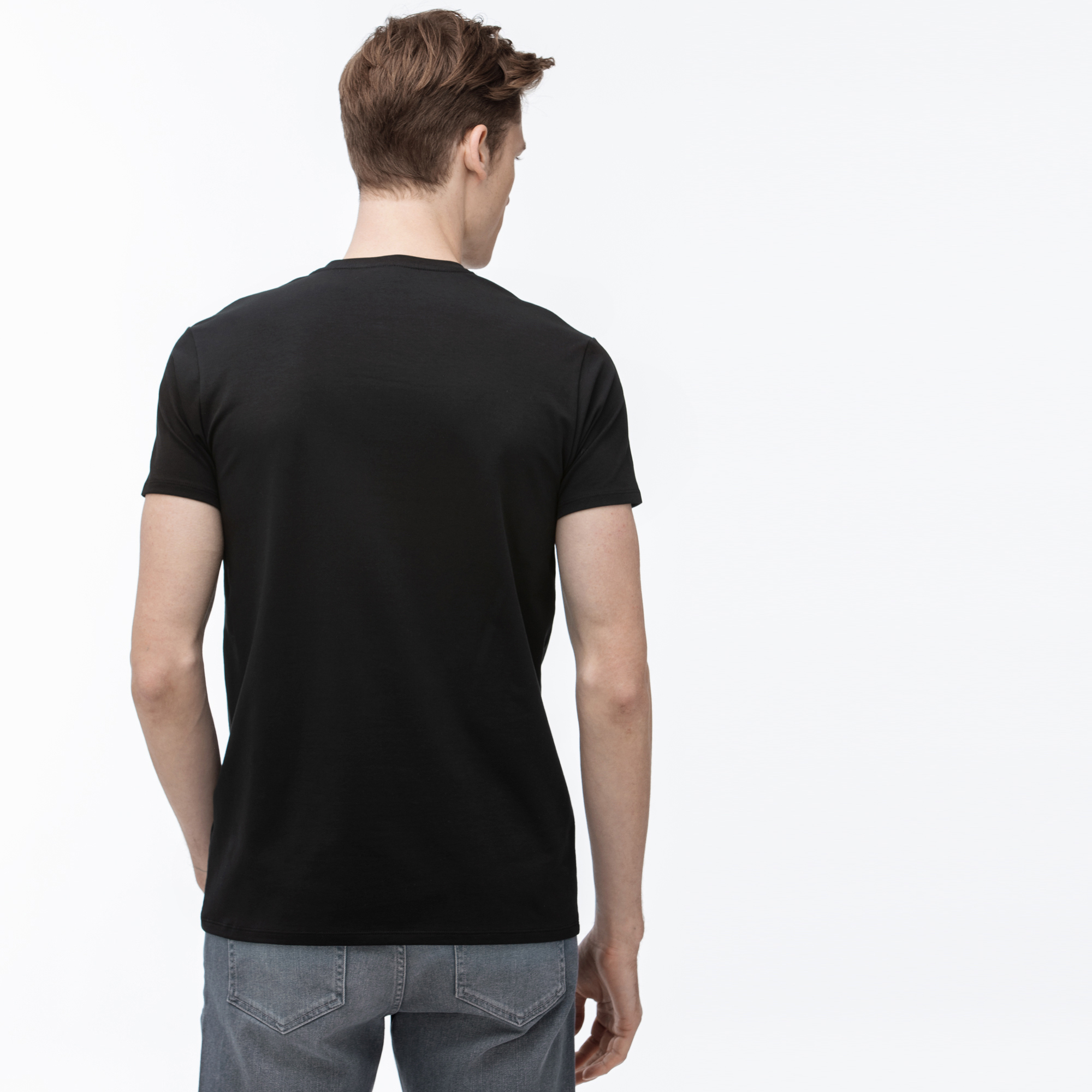 Lacoste Erkek Regular Fit V Yaka Siyah T-Shirt