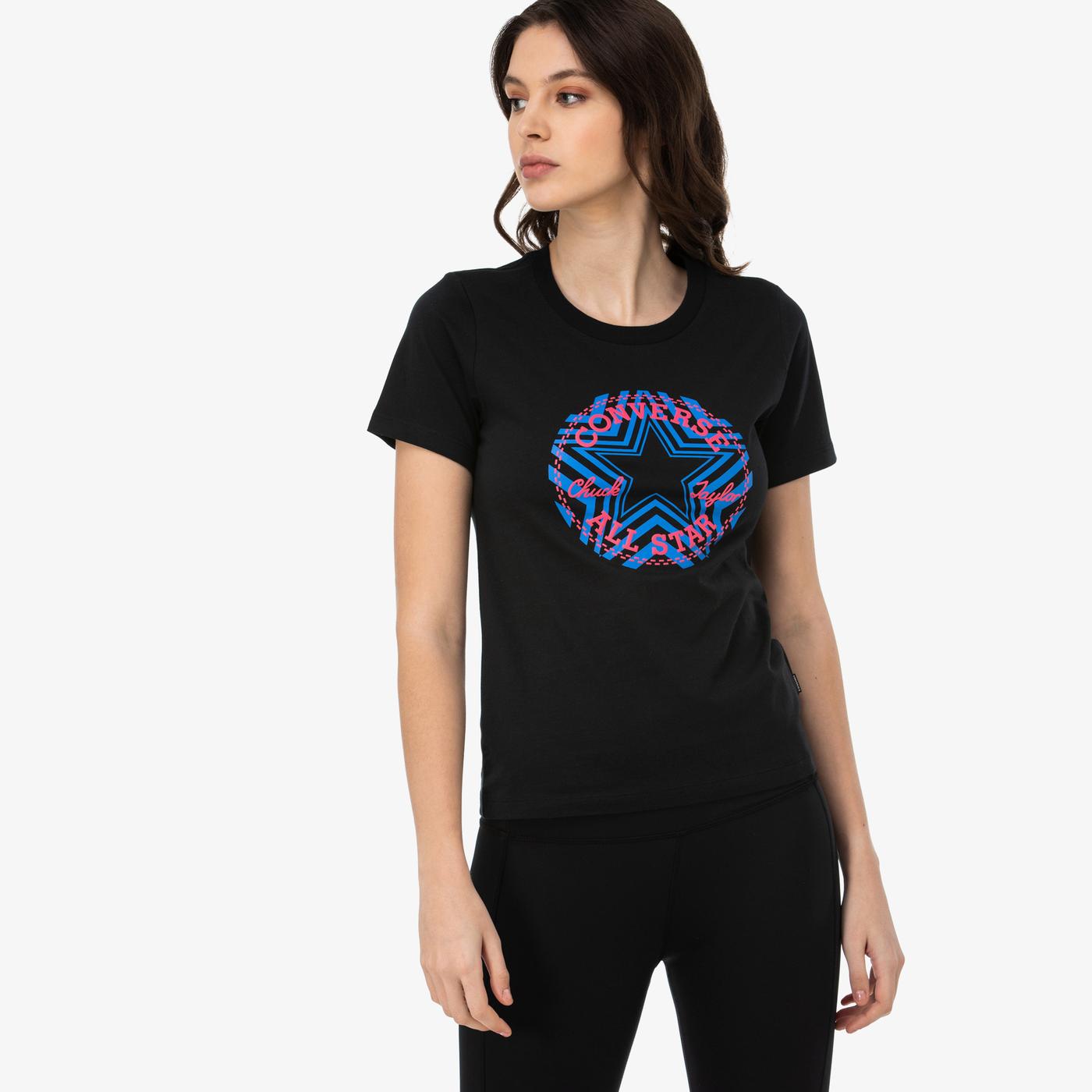 Converse Multi Star Chuck Patch Kadın Siyah T-Shirt
