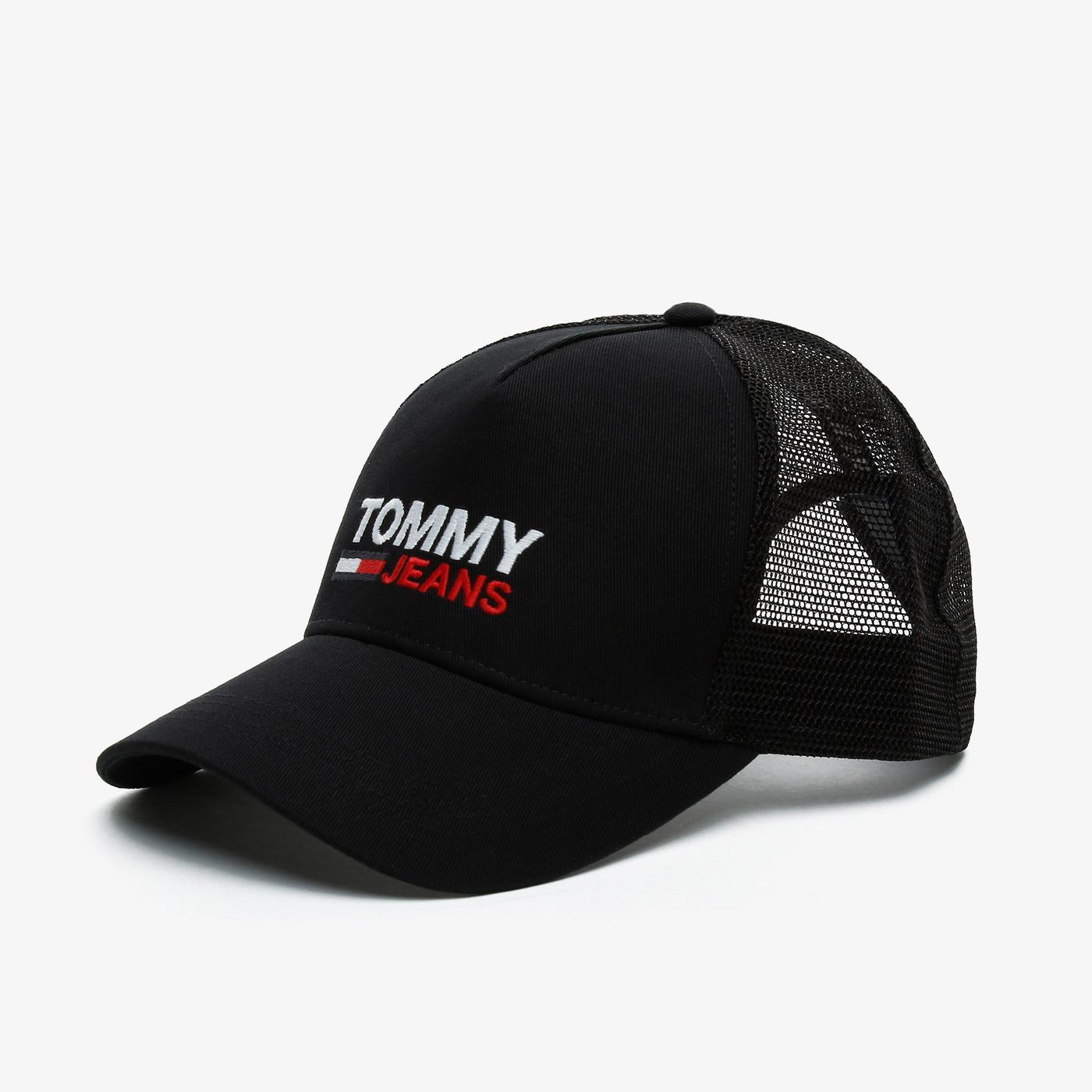 Tommy Hilfiger TJM Flag Trucker Erkek Siyah Şapka