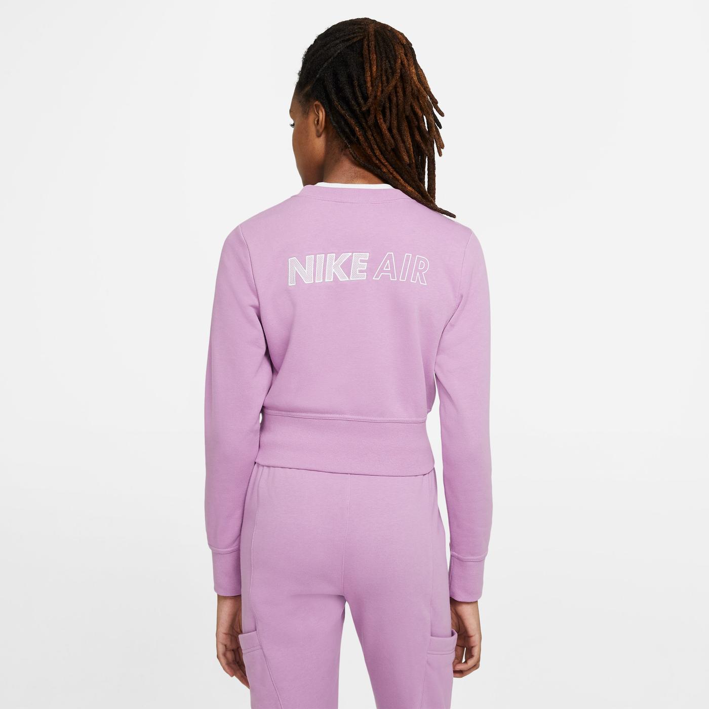Nike Sportswear Air Crew Flc Kadın Mor Sweatshirt