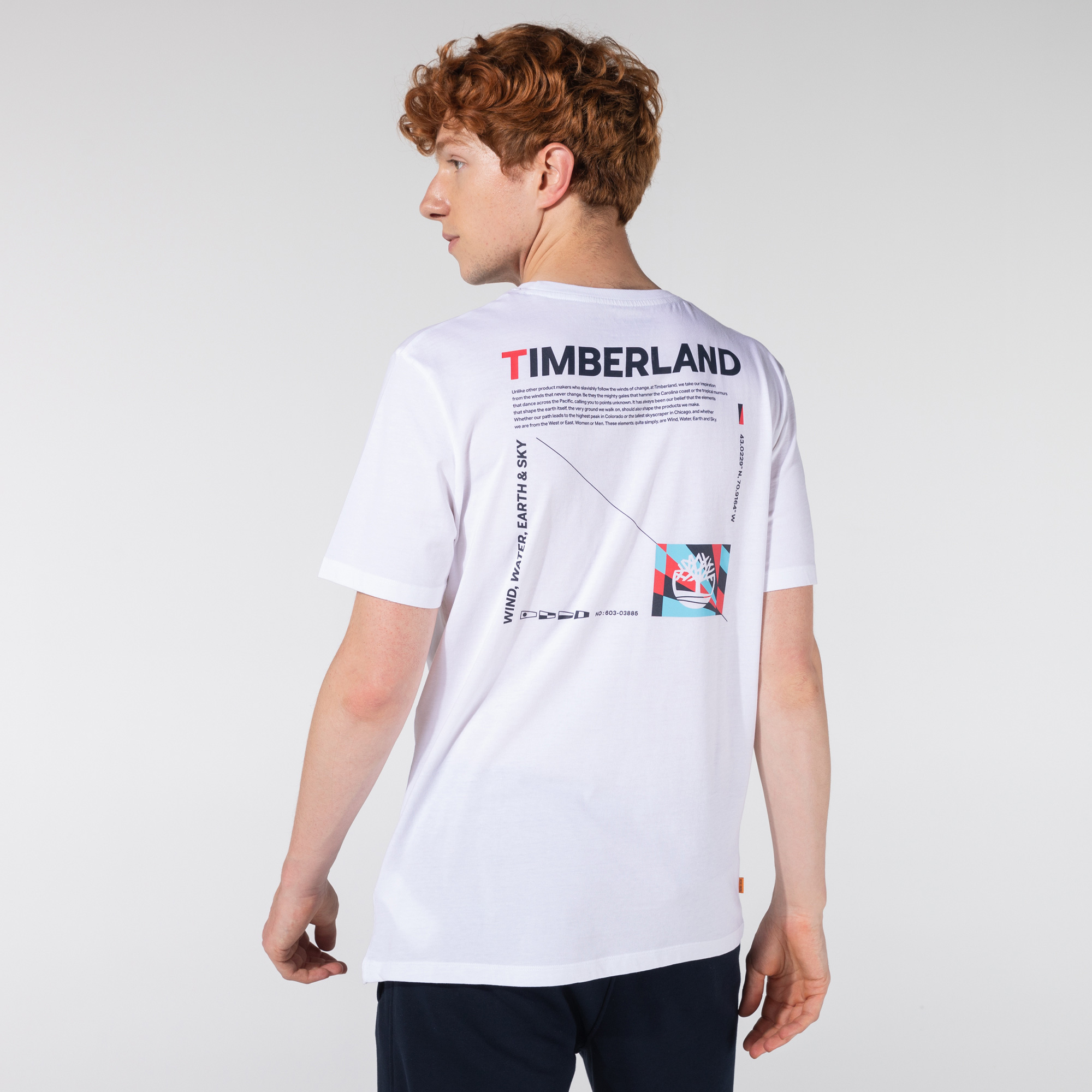 Timberland SS Story Telling Graphic Coastal Co Erkek Beyaz T-Shirt