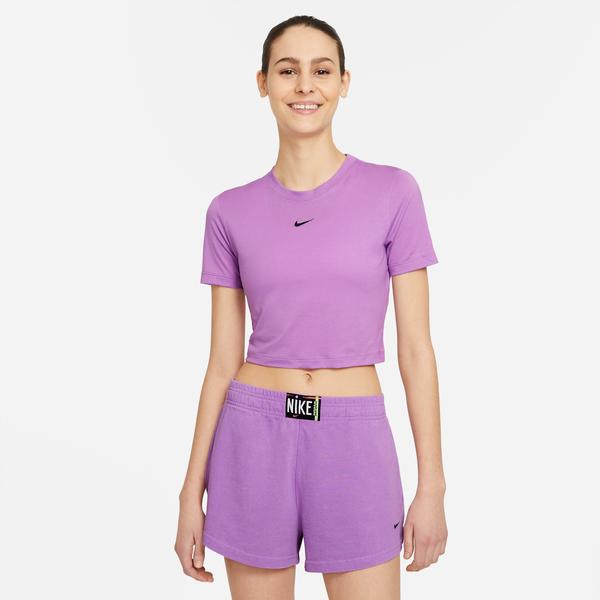 Nike Sportswear Essential Kadın Mor Crop Top T-Shirt