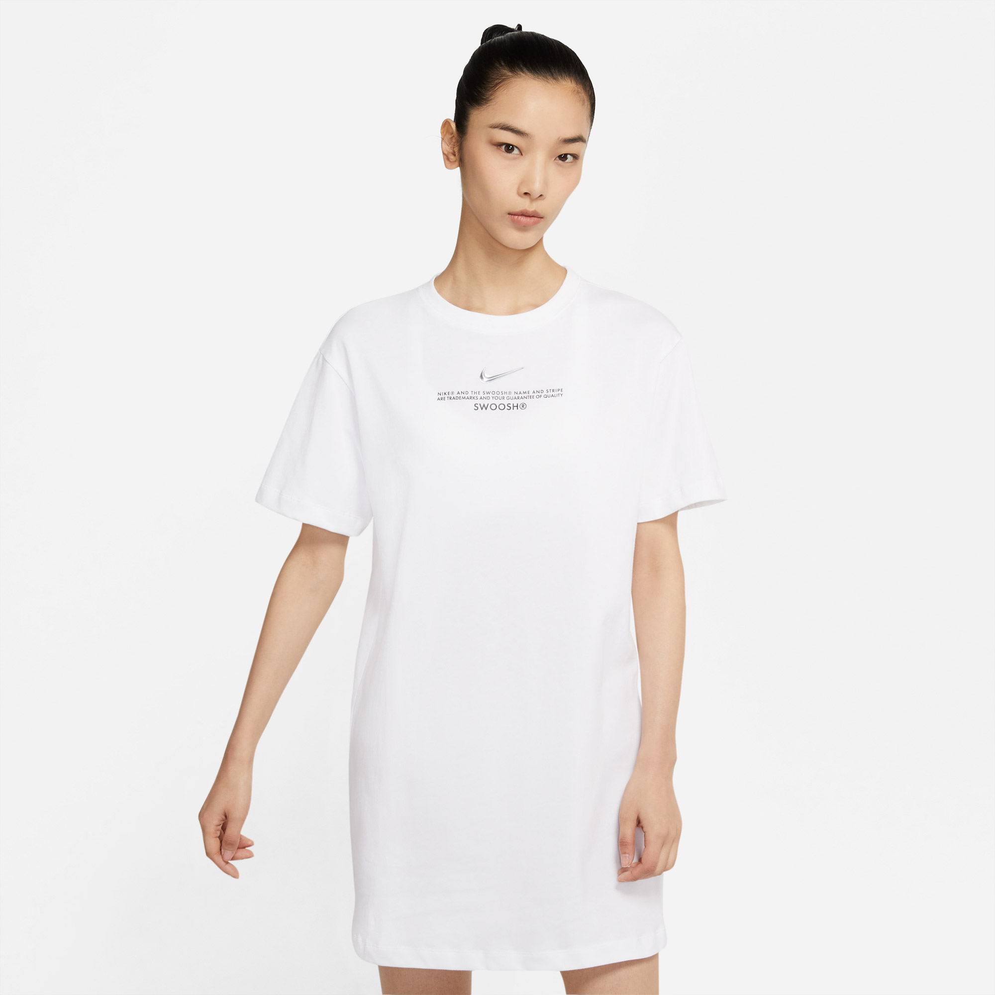 Nike Sportswear Swoosh Kadın Beyaz Elbise