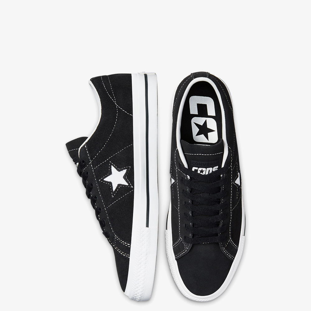 Converse One Star Pro Low Unisex Siyah Deri Sneaker