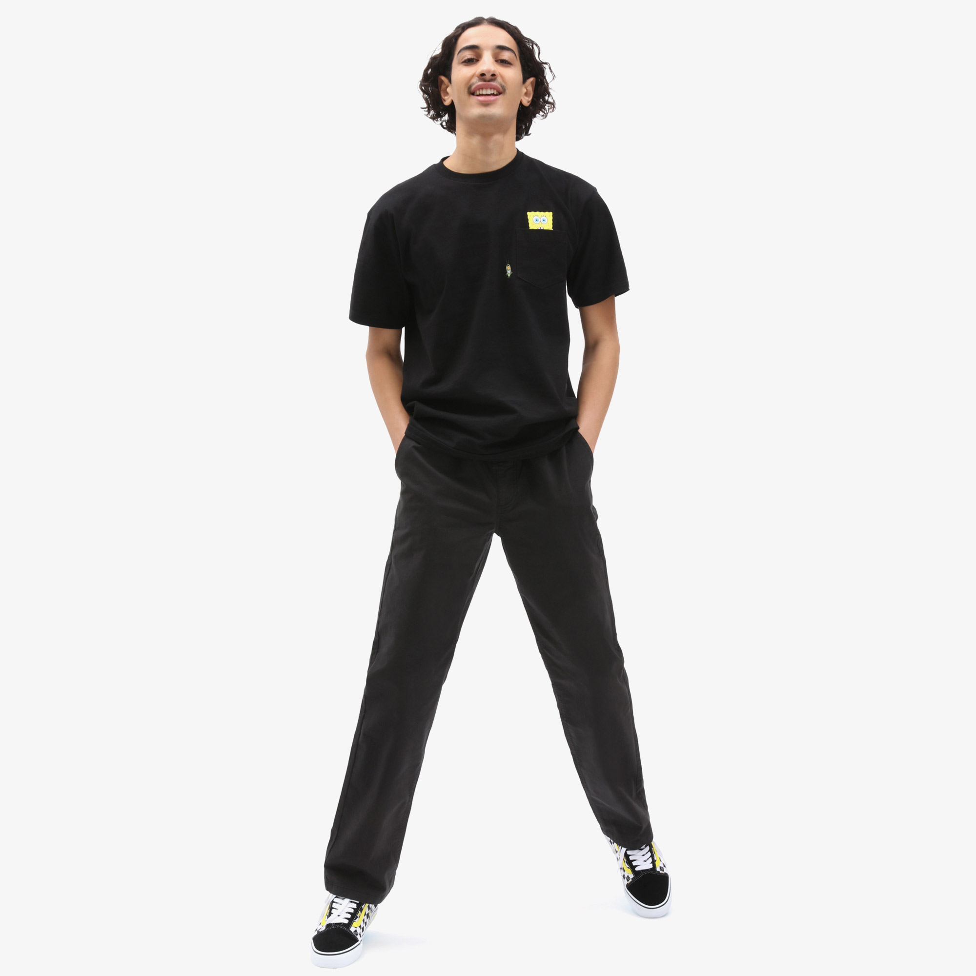 Vans X Spongebob Spotlight Pocket Erkek Siyah T-Shirt
