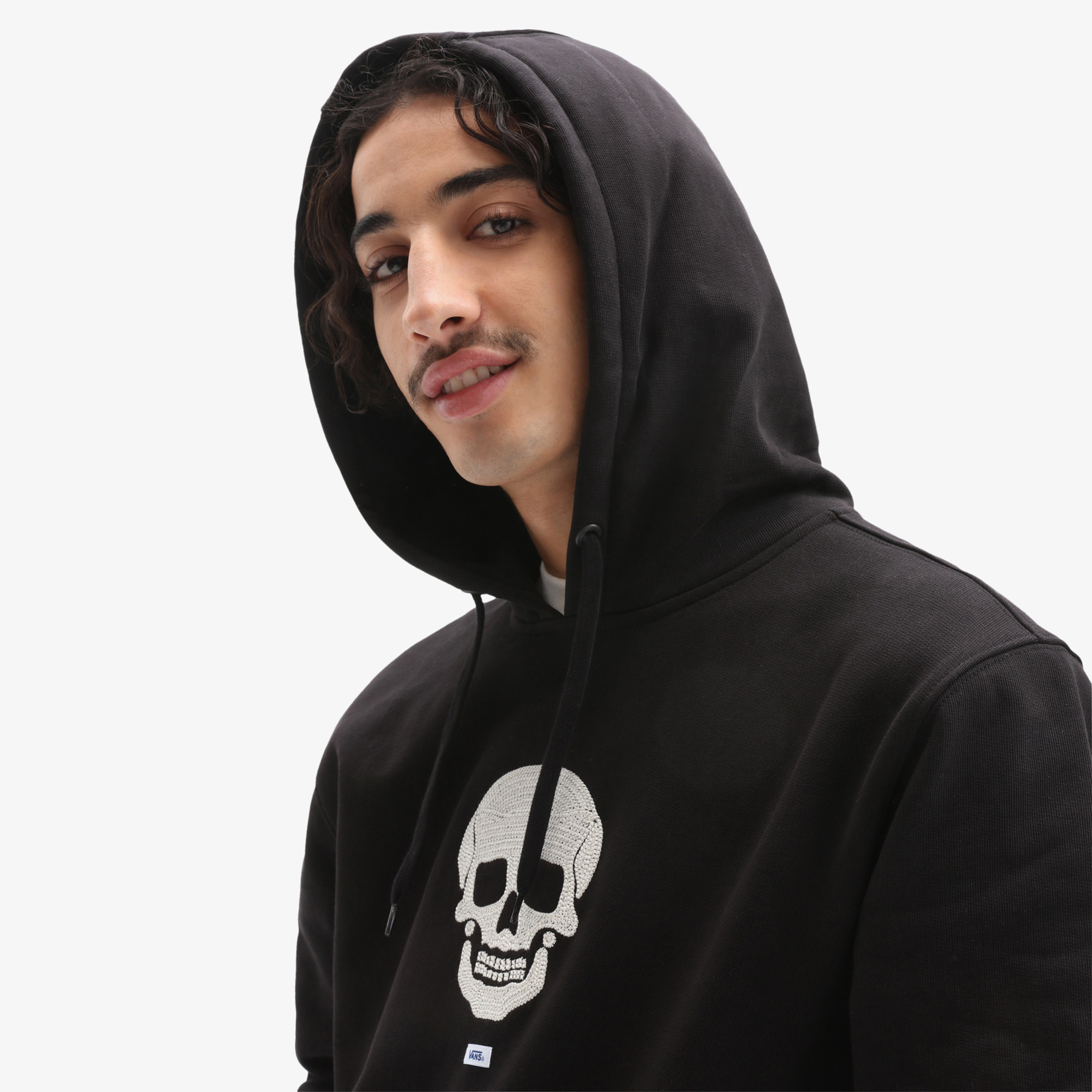 Vans Anaheim Needlepoint Skull Po Erkek Siyah Sweatshirt