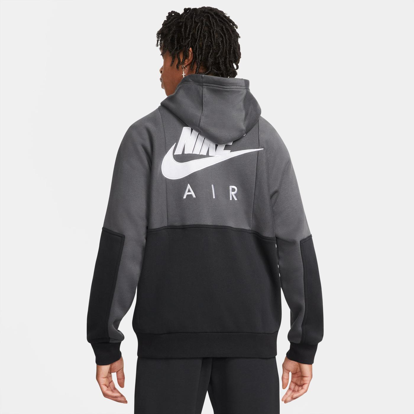Nike Air Brushed-Back Erkek Siyah Hoodie