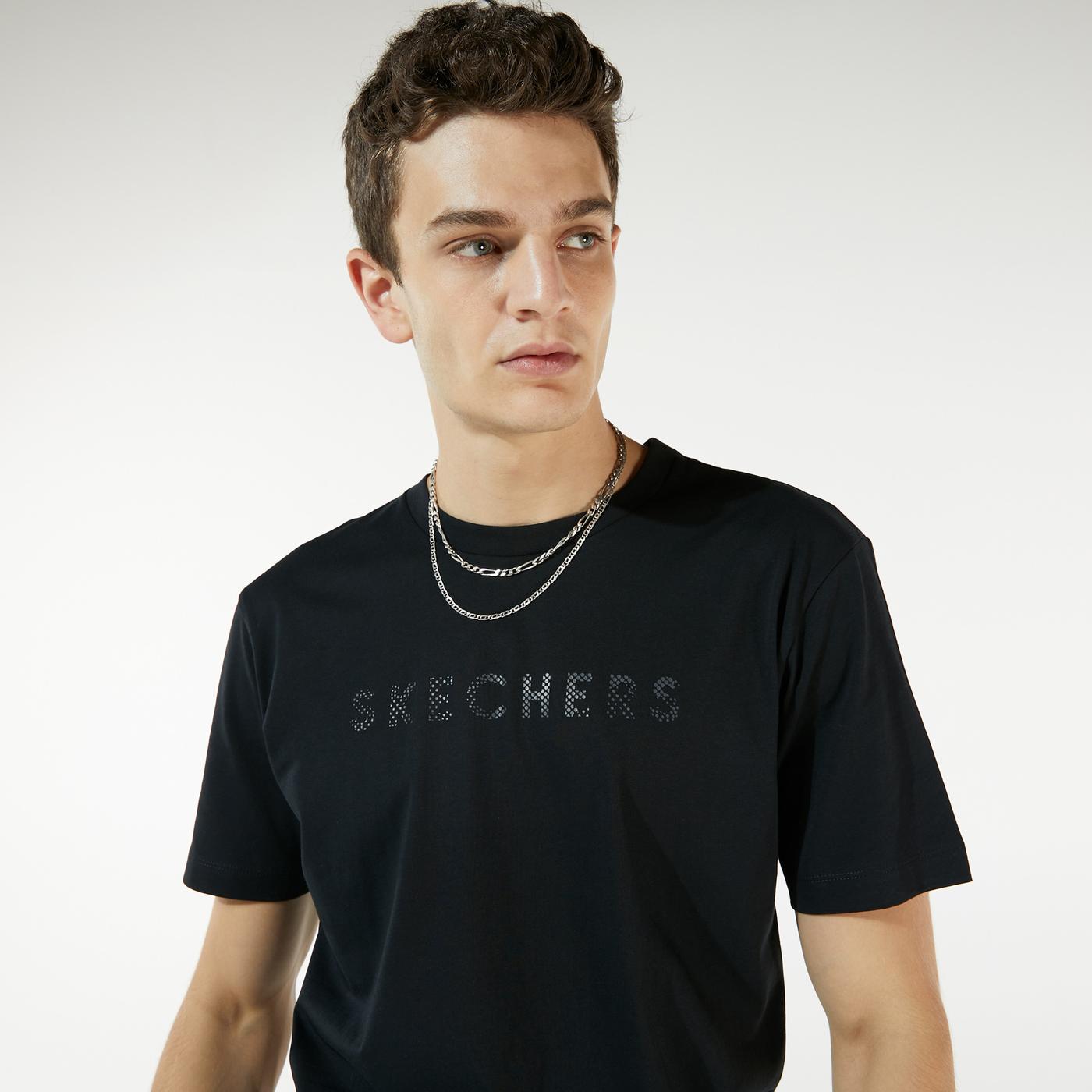 Skechers Camo Logo Erkek Siyah T-shirt