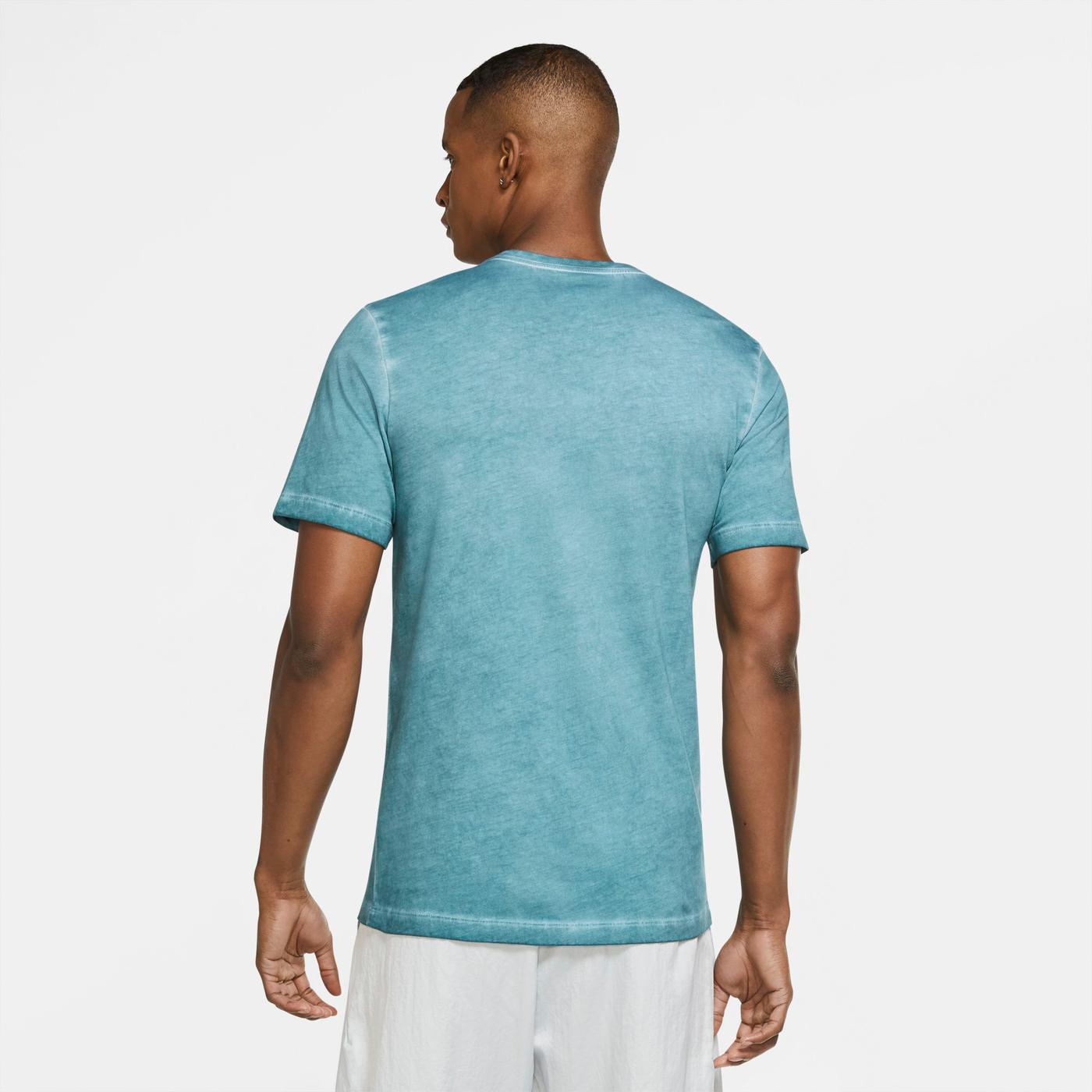 Nike Sportswear Dye/Wash Hyber Erkek Mavi T-Shirt