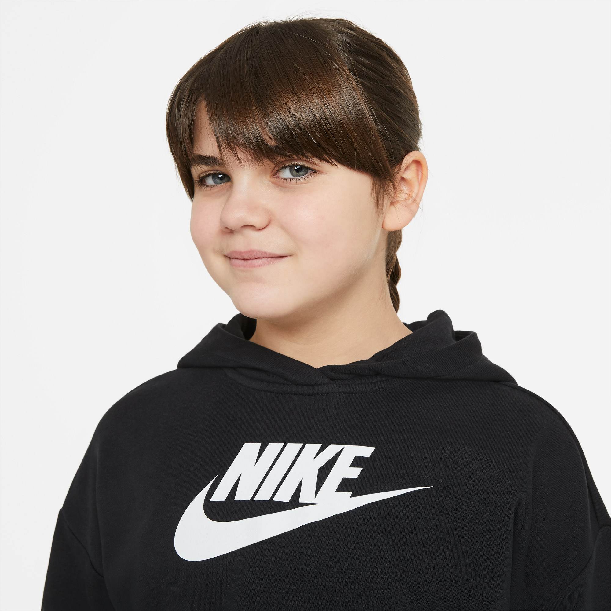 Nike Sportswear Club Crop Çocuk Siyah Sweatshirt