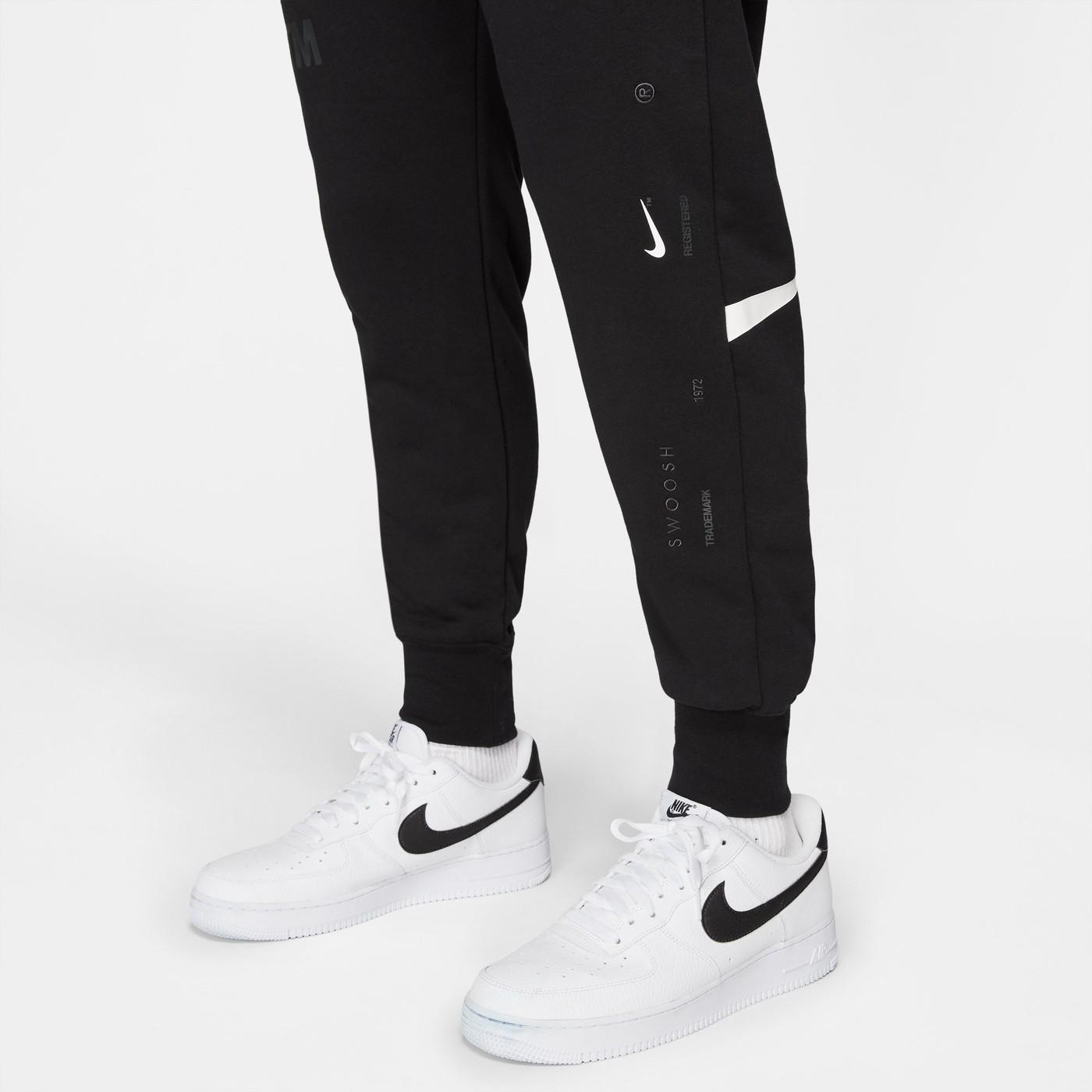 Nike Swoosh Semi-Brushed Back Erkek Siyah Eşofman Altı