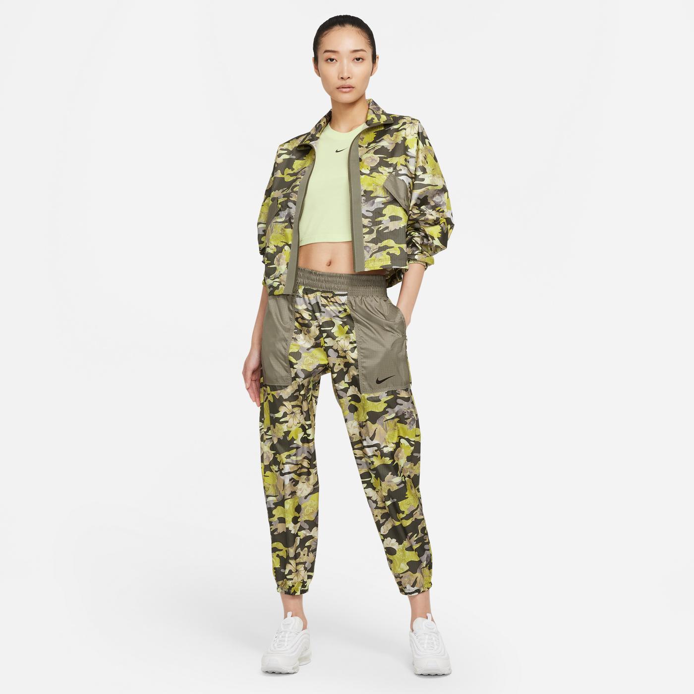 Nike Sportswear Woven Mid Rise P&G Kadın Yeşil Eşofman Altı