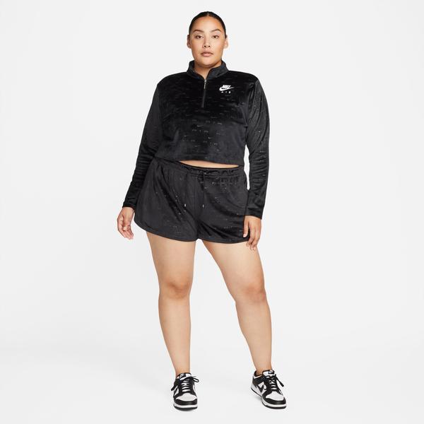 Nike Sportswear Air Velour Mid-Rise Kadın Siyah Şort