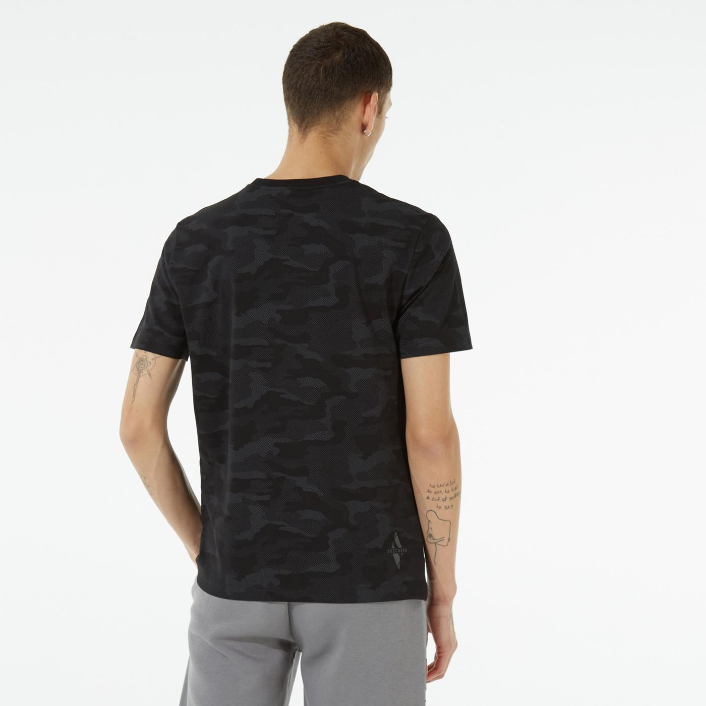 Skechers Camo Print Erkek Siyah T-shirt
