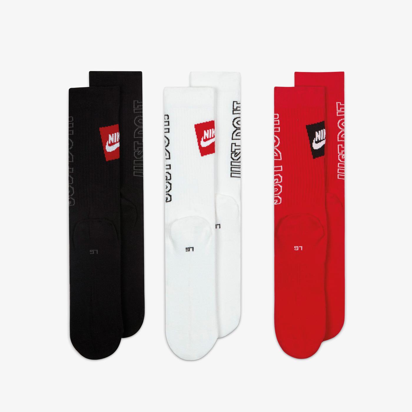 Nike Sportswear Everyday Essential Unisex 3'lü Renkli Çorap