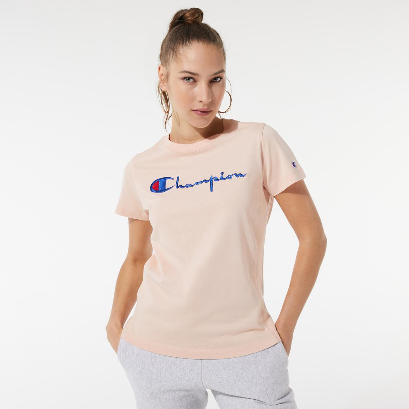 Champion Crewneck Kadın Pembe T-Shirt