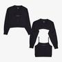 Converse Twisted Knits Cut Out Top Kadın Siyah Sweatshirt