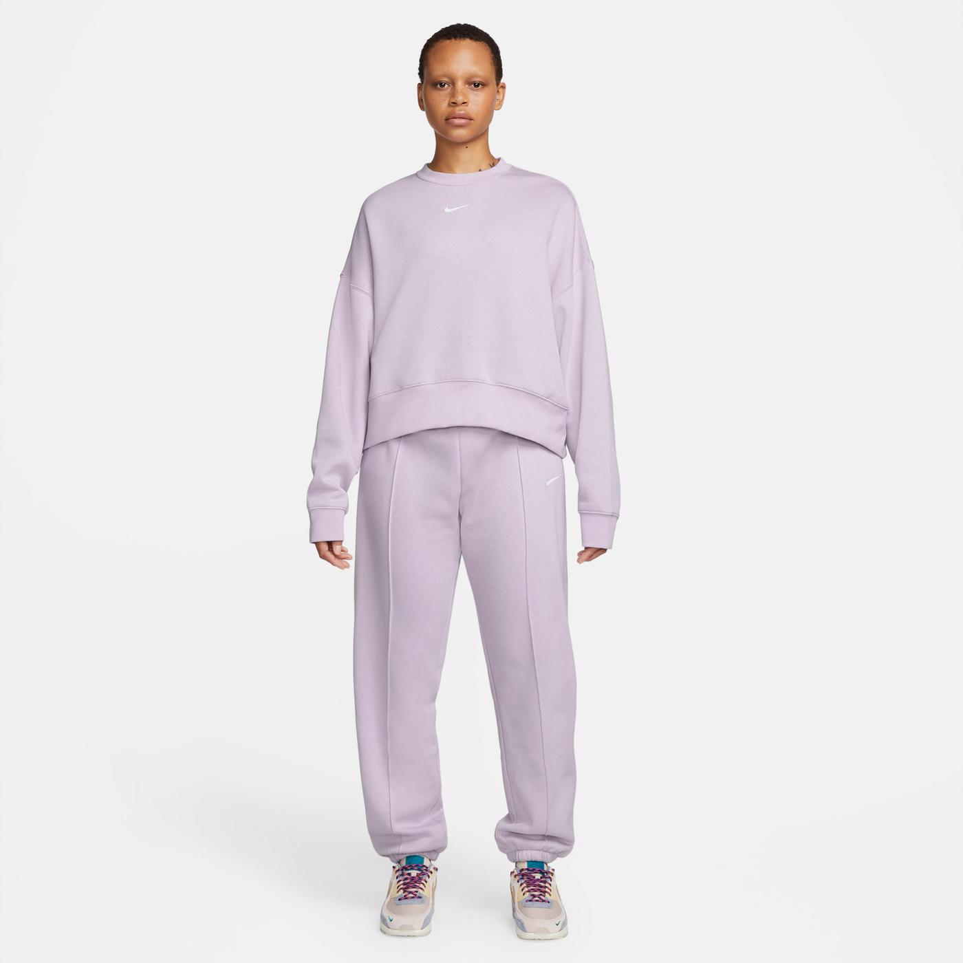 Nike Sportswear Collection Essentials Kadın Mor Sweatshirt
