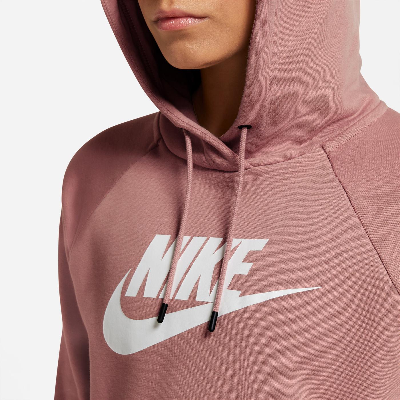 Nike Sportswear Essential Kapüşonlu Kadın Pembe Sweatshirt