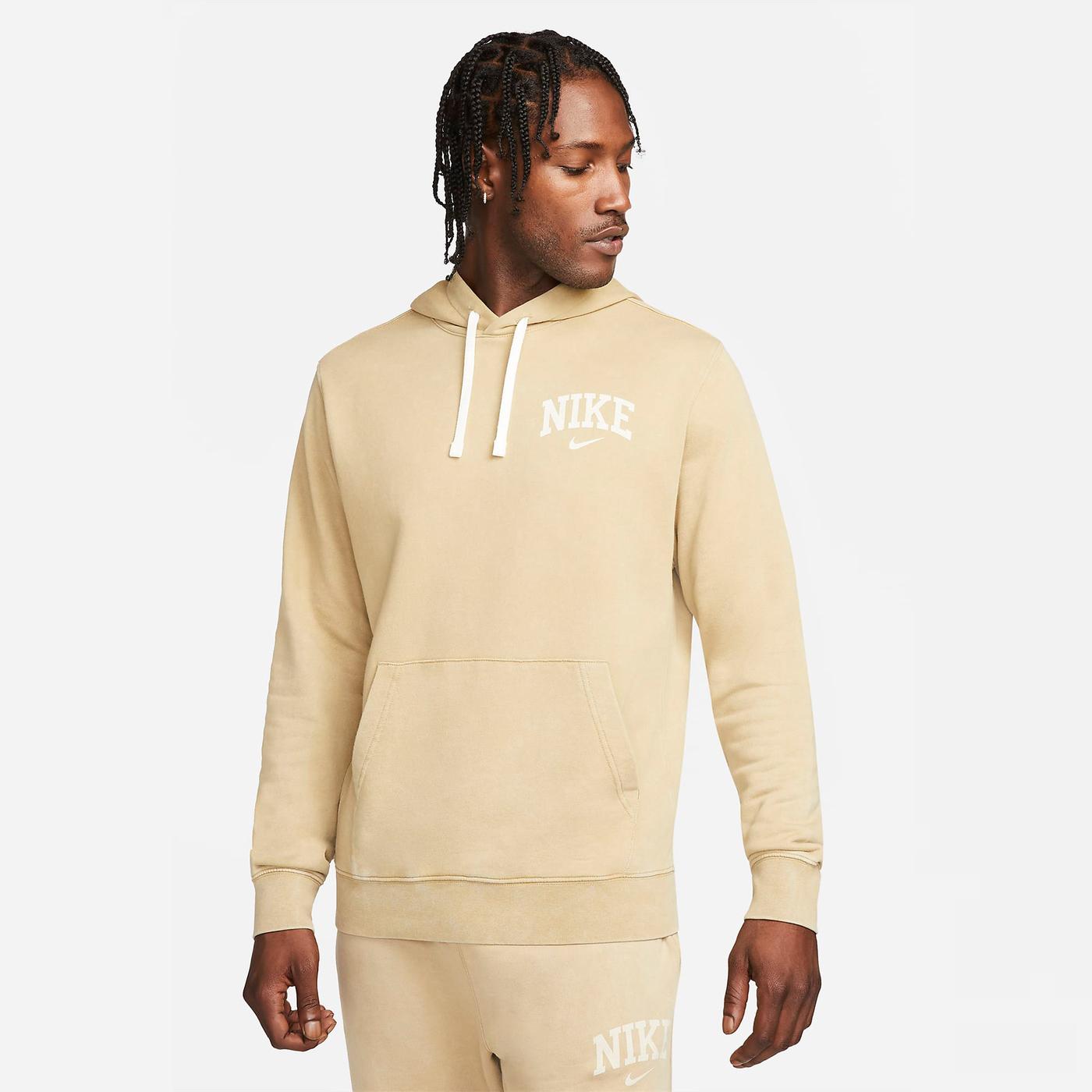 Nike Sportswear Arch Fleece Erkek Bej Kapüşonlu Sweatshirt