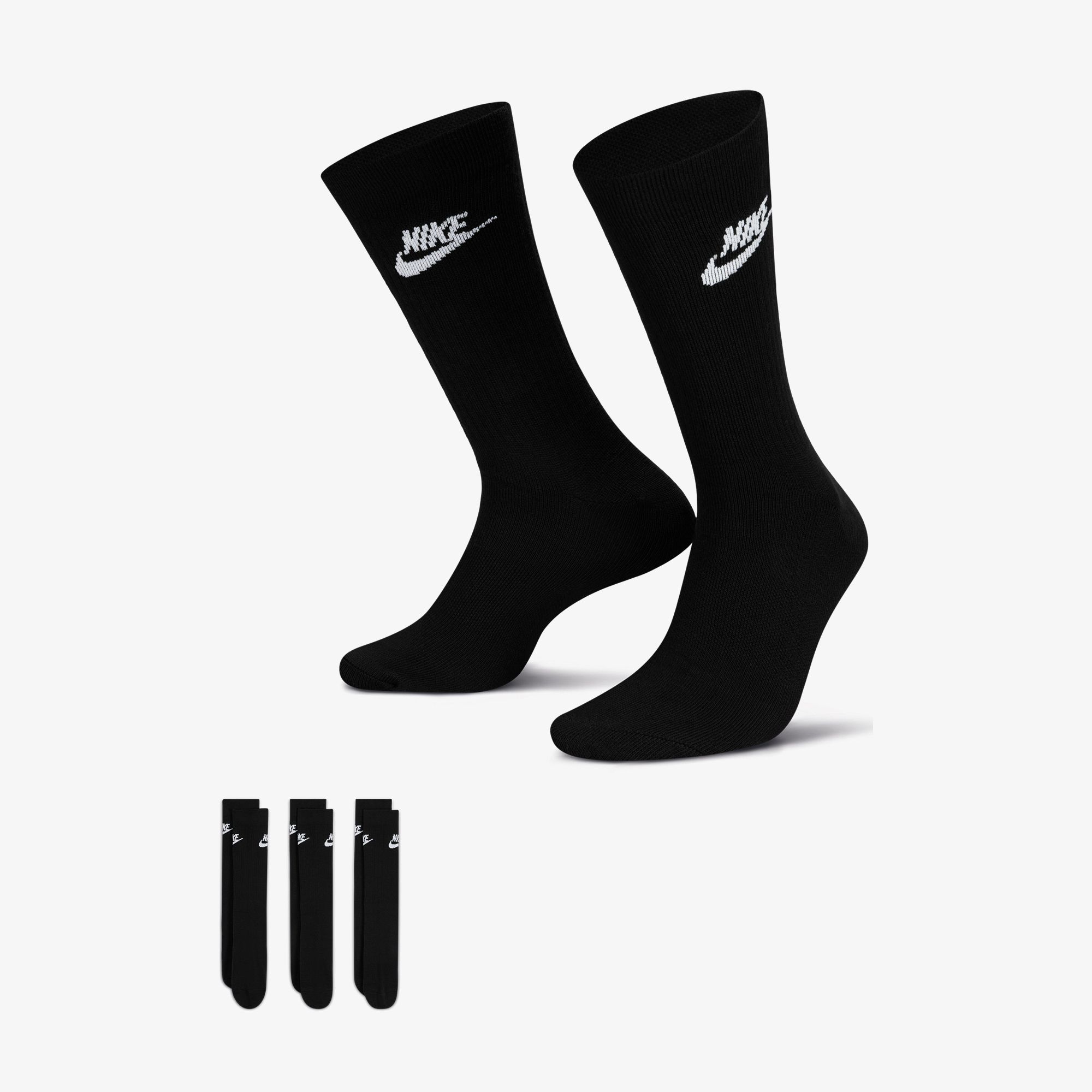 Nike Sportswear Everyday Essential Unisex 3'lü Siyah Çorap
