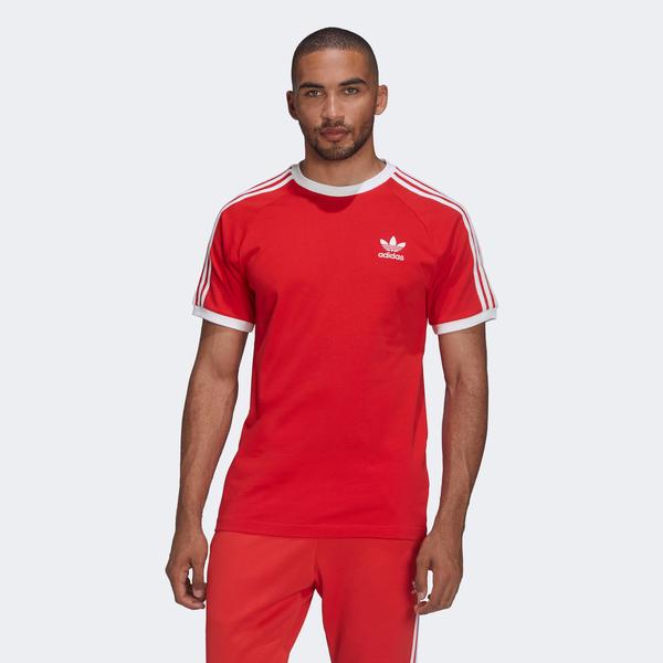 adidas Adicolor Classics 3-Stripes Erkek Kırmızı T-Shirt