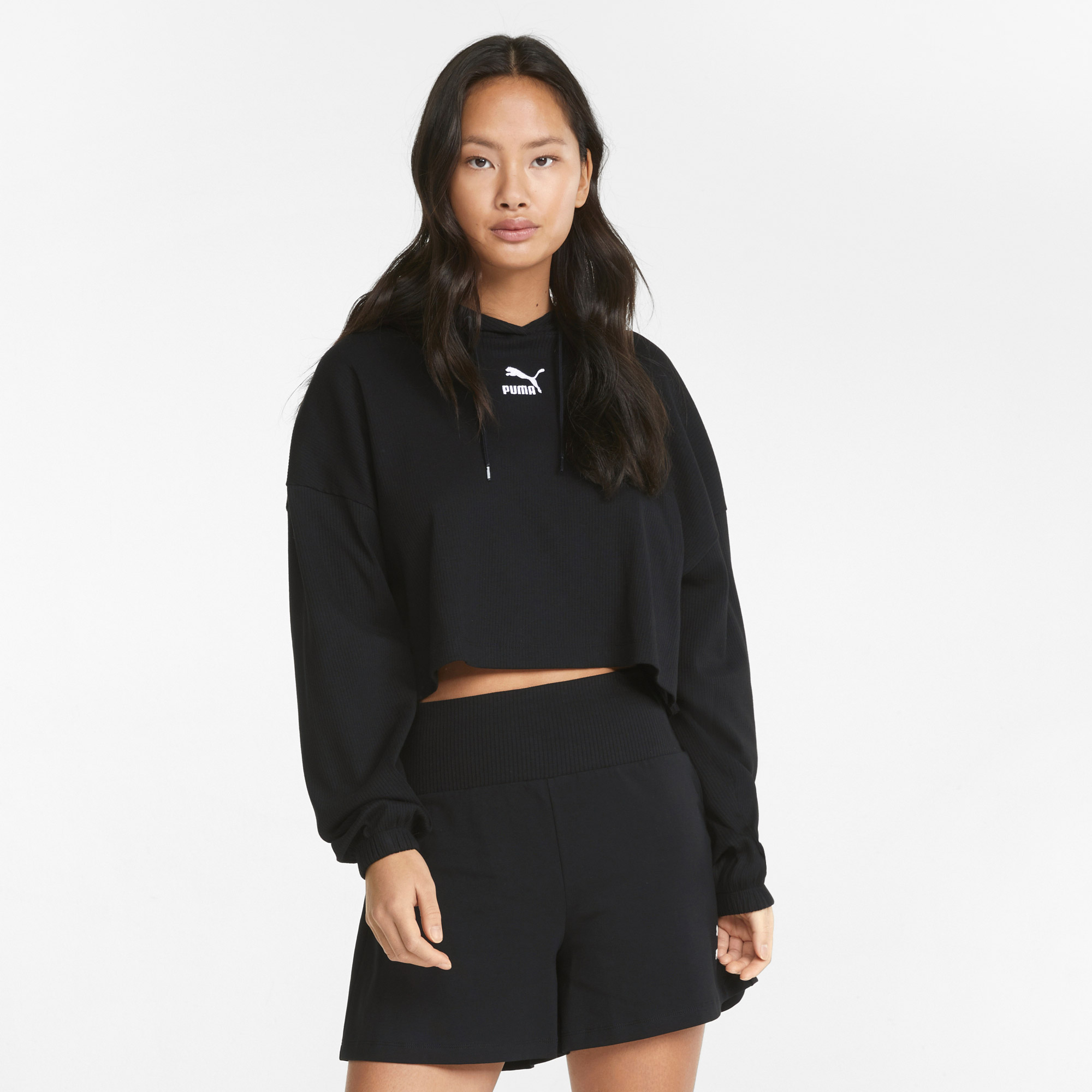 Puma Classics Kadın Siyah Kapüşonlu Sweatshirt