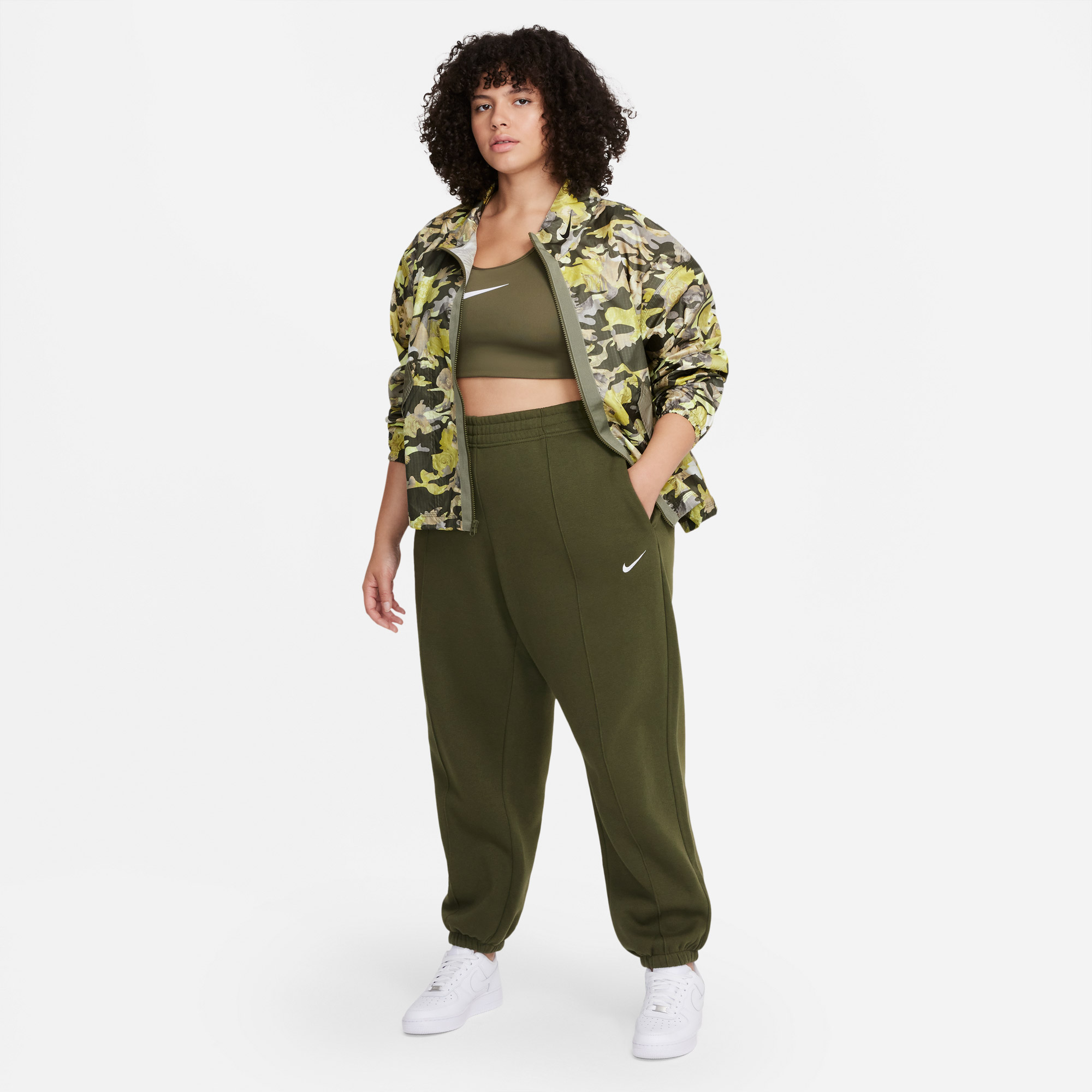 Nike Sportswear Woven P&G Kadın Yeşil Ceket