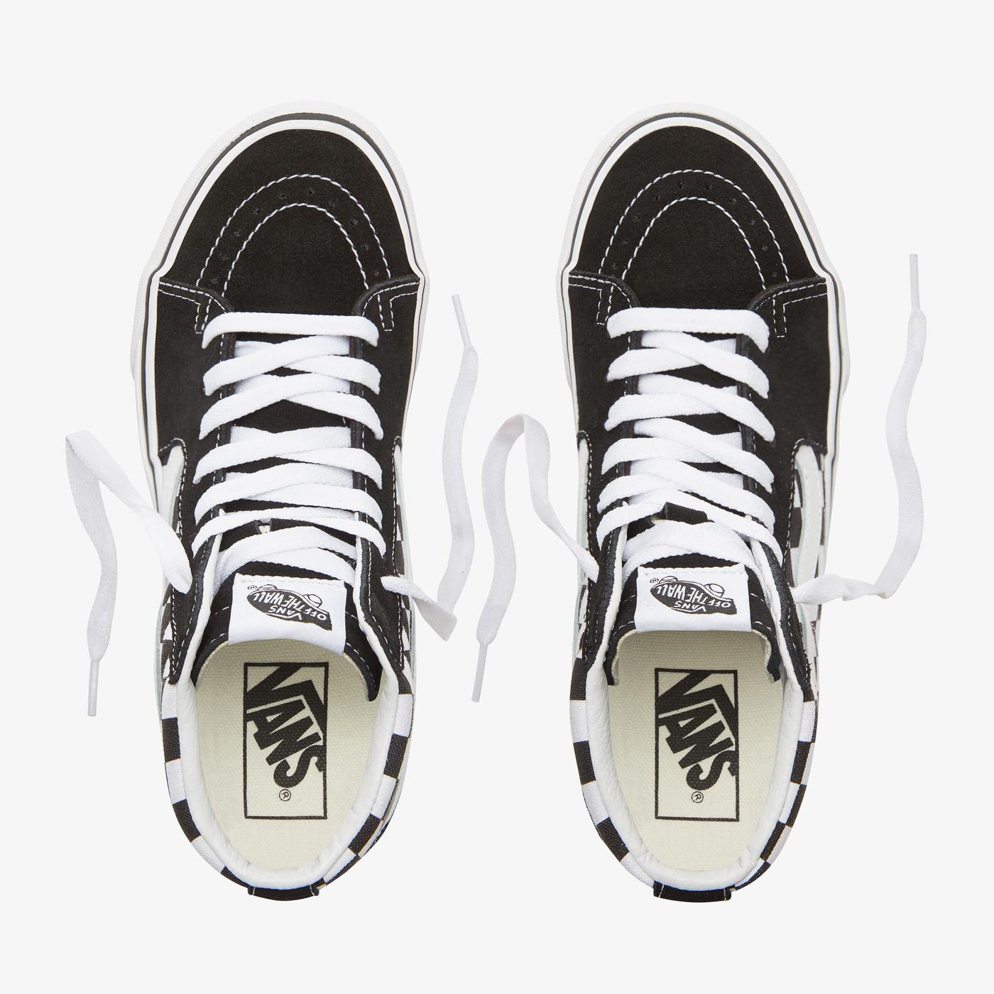 Vans Checkerboard Sk8-HI Platform 2.0 Siyah - Beyaz Kadın Sneaker
