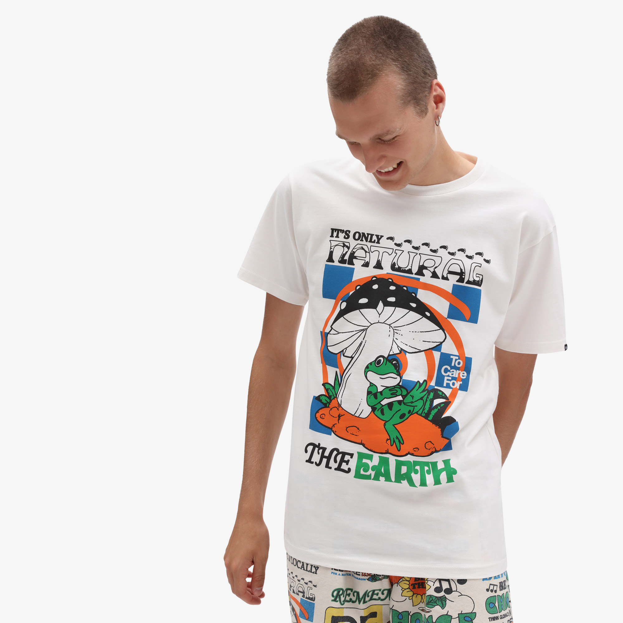 Vans Eco Positivity Erkek Krem T-Shirt