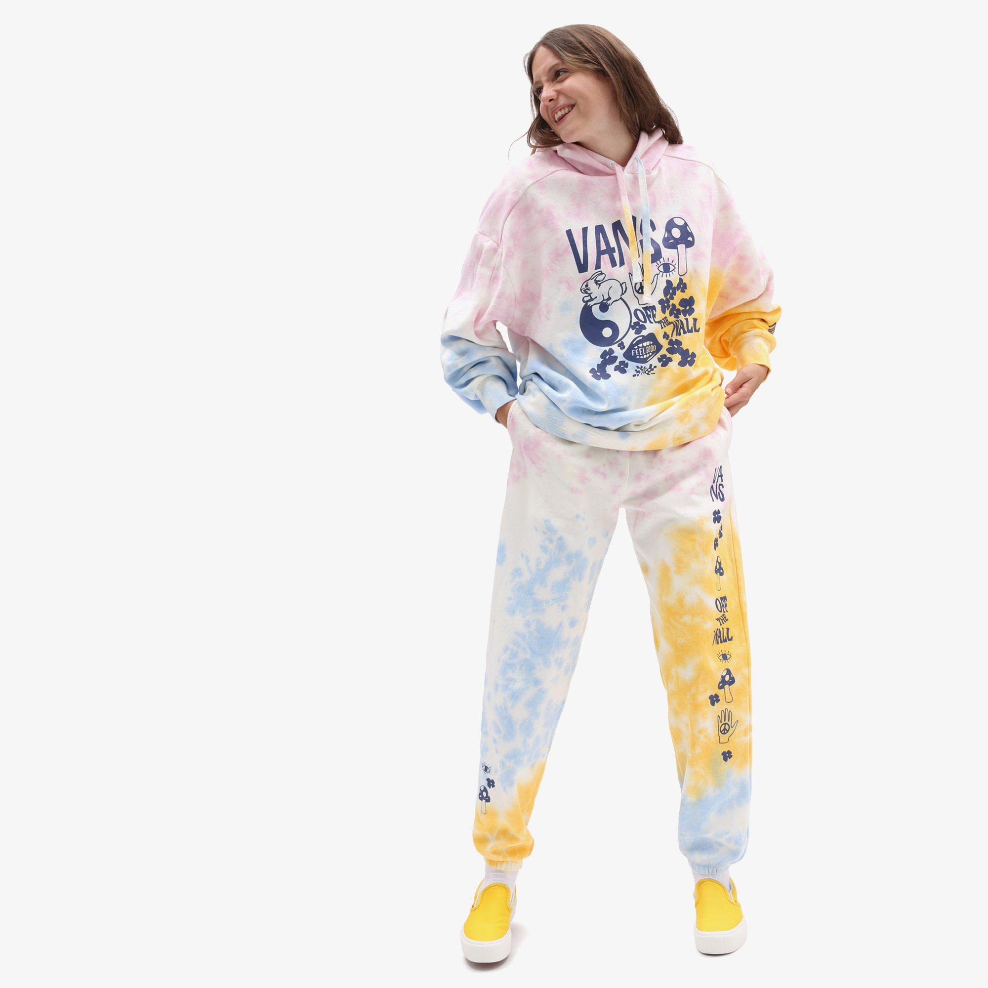 Vans Mascy Daze Tri-Dye Kadın Pembe Kapüşonlu Sweatshirt