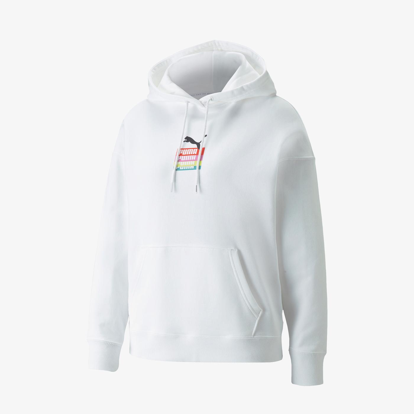 Puma Brand Love Kadın Beyaz Kapüşonlu Sweatshirt