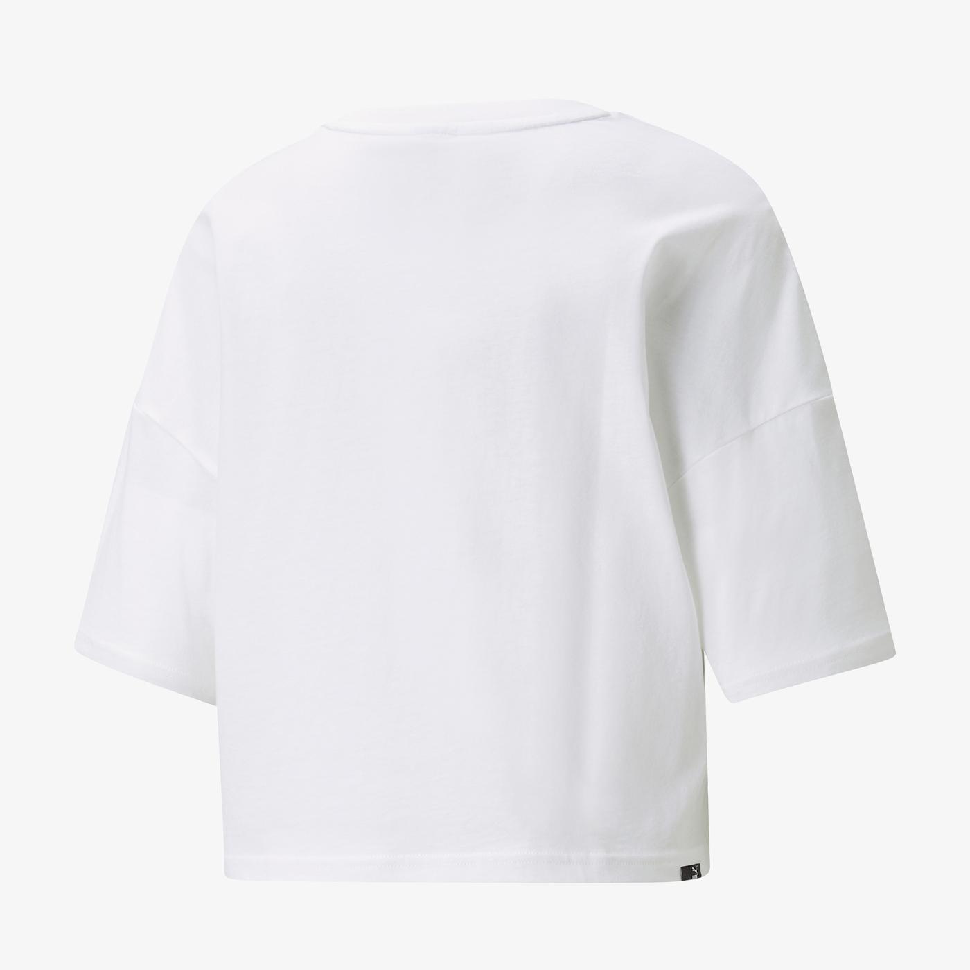 Puma Brand Love Oversized Kadın Beyaz T-Shirt