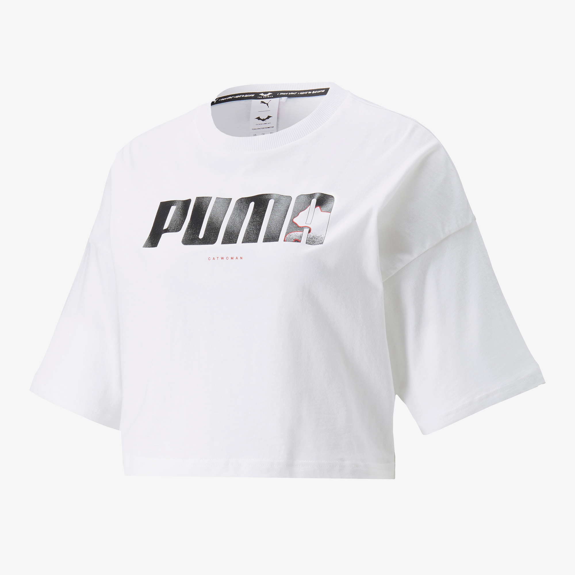 Puma x Batman Crop Kadın Beyaz T-Shirt