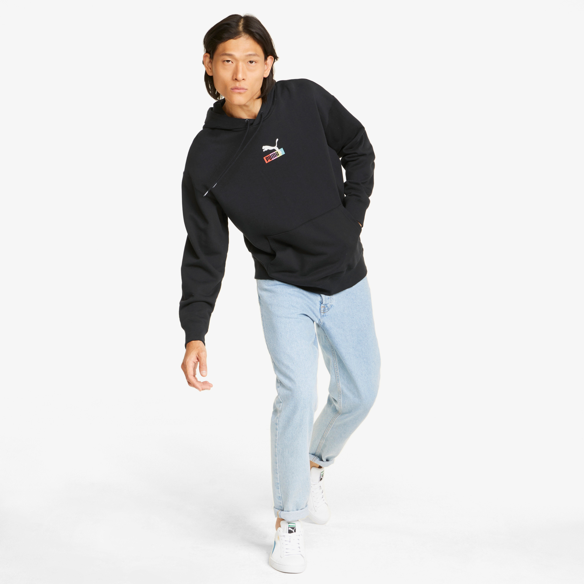 Puma Brand Love Multiplacement Erkek Siyah Kapüşonlu Sweatshirt
