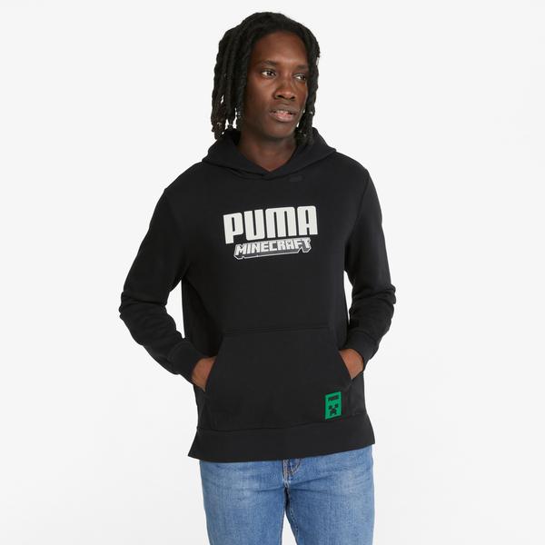 Puma x Minecraft Erkek Siyah Kapüşonlu Sweatshirt