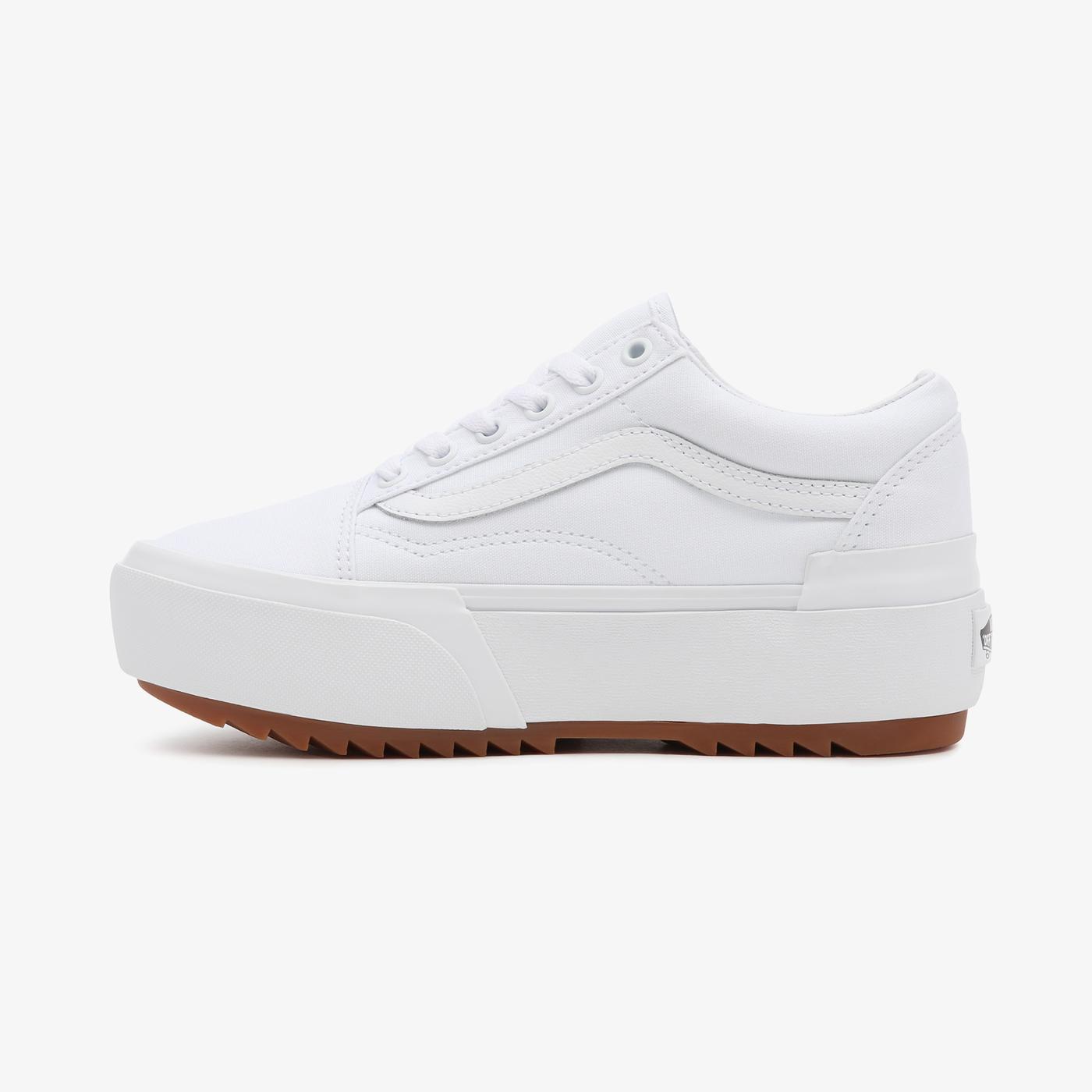 Vans UA Old Skool Stacked Platform Kadın Beyaz Sneaker