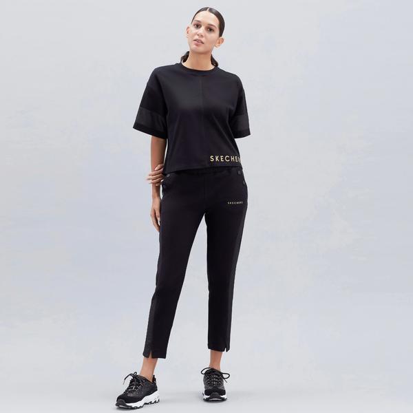 Skechers Capsule Coll Shiny Detailed Kadın Siyah T-Shirt