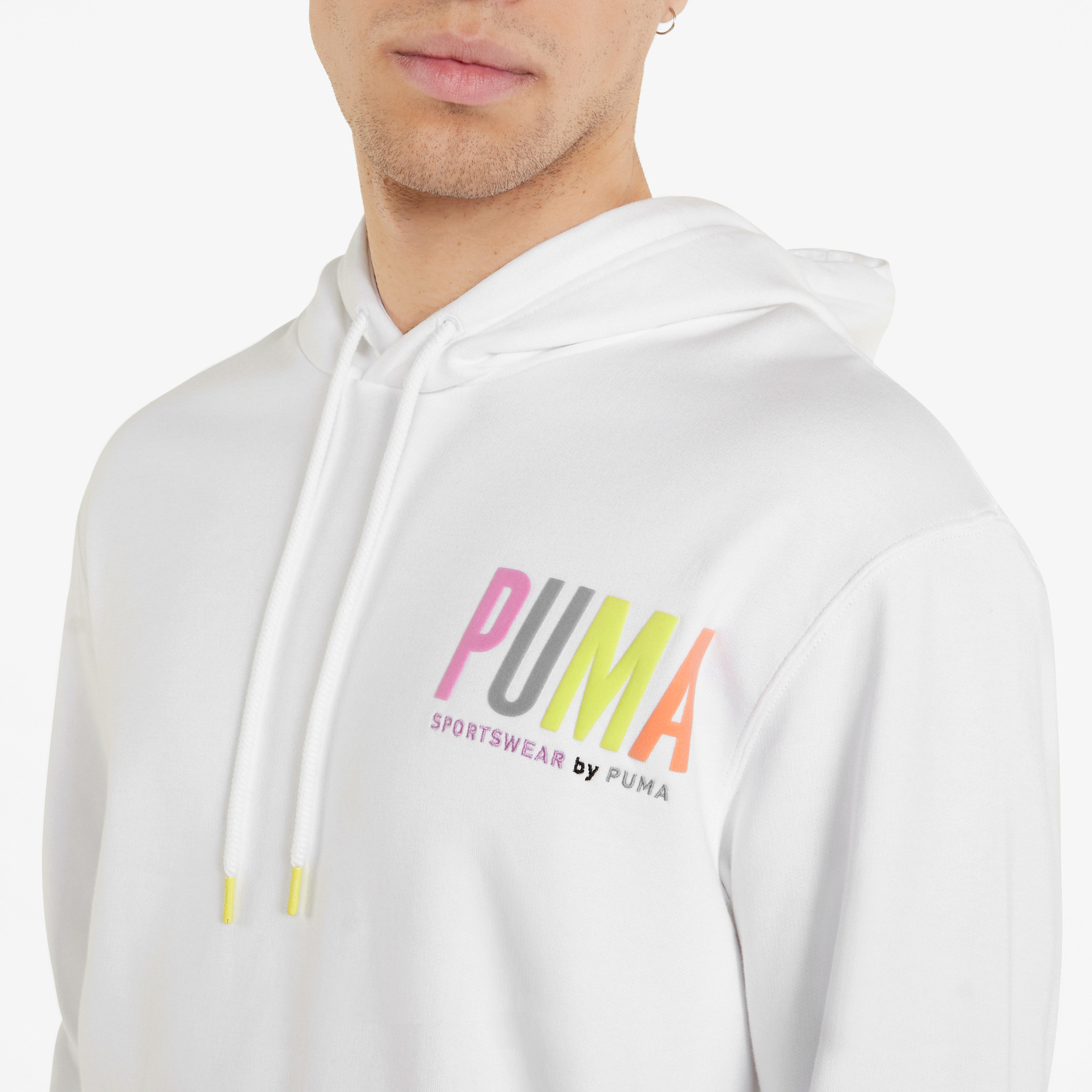 Puma Sportstyle Prime Erkek Beyaz Kapüşonlu Sweatshirt