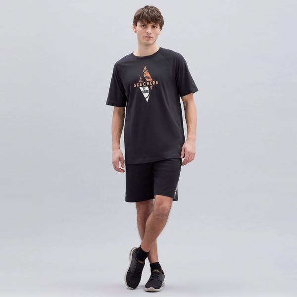Skechers Graphic Tee Diamond Logo Erkek Siyah T-Shirt