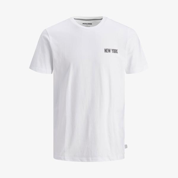 Jack & Jones City Chest Crew Neck Erkek Beyaz T-Shirt