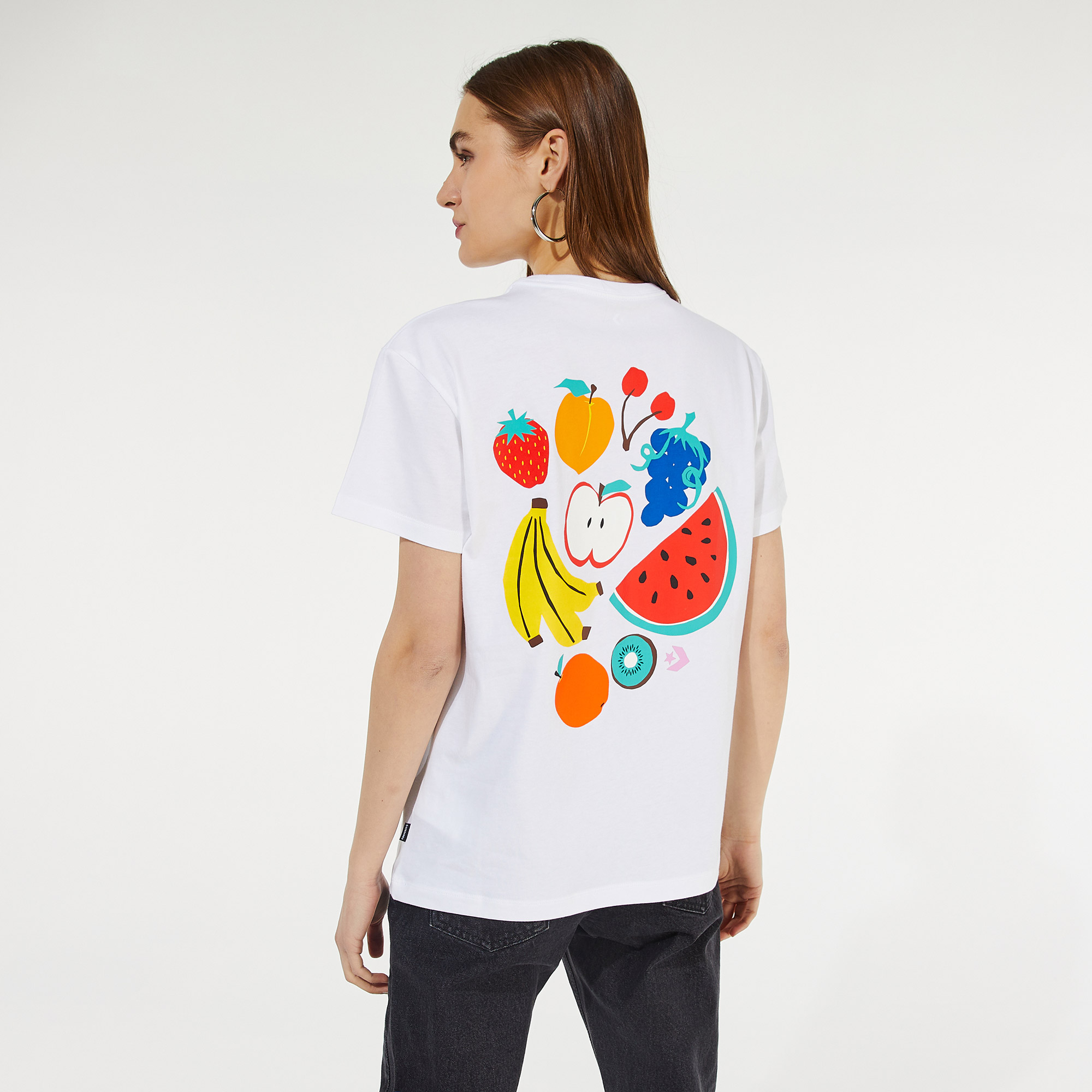 Converse Relaxed Fruit Medley Kadın Beyaz T-Shirt