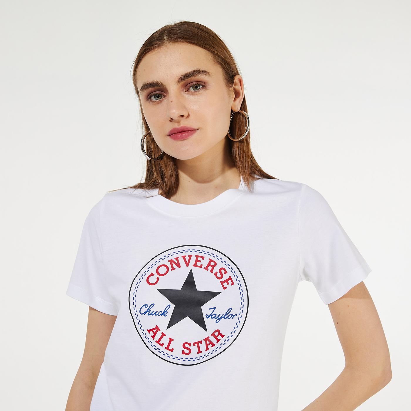 Converse Chuck Classic Kadın Beyaz T-Shirt