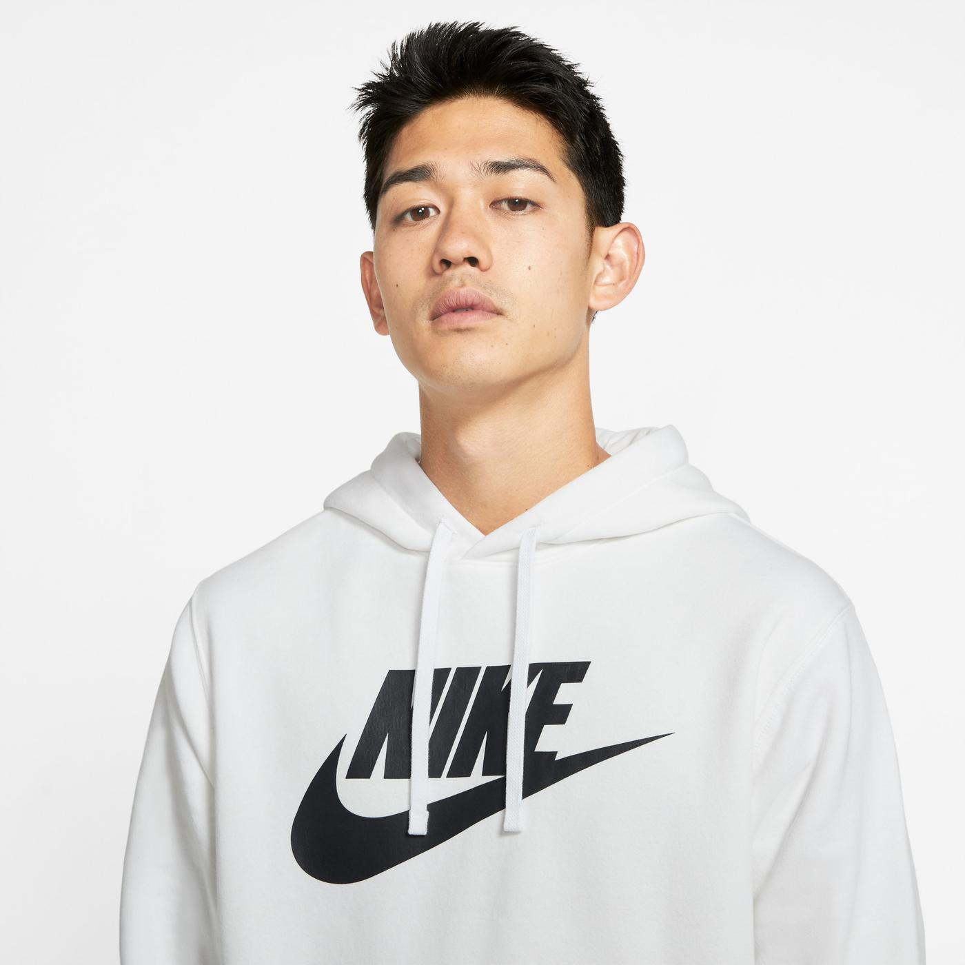 Nike Sportswear Club Fleece Kapüşonlu Erkek Beyaz Sweatshirt