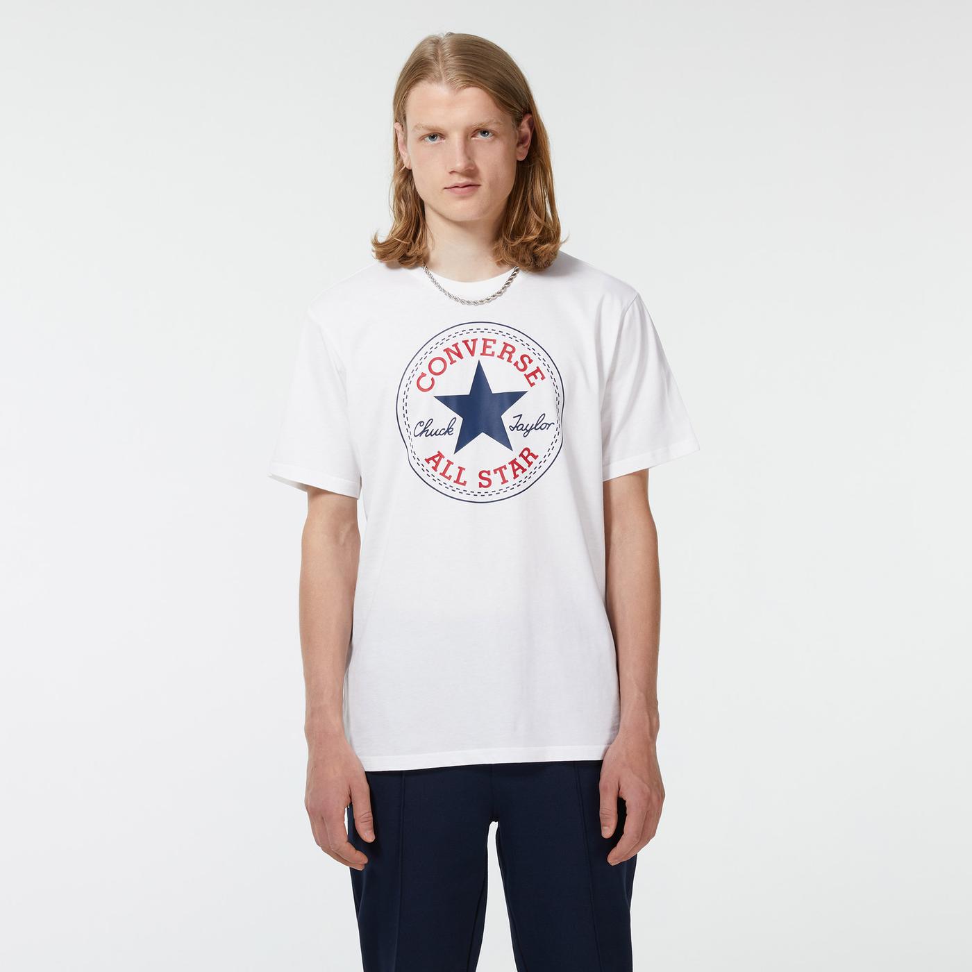 Converse Chuck Patch Erkek Beyaz T-Shirt