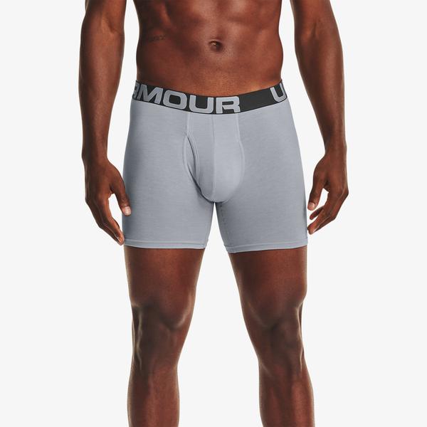 Under Armour Charged Cotton 6in 3'lü Erkek Gri Boxer